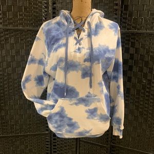 Blue and white Southern Spirit hoodie in size small